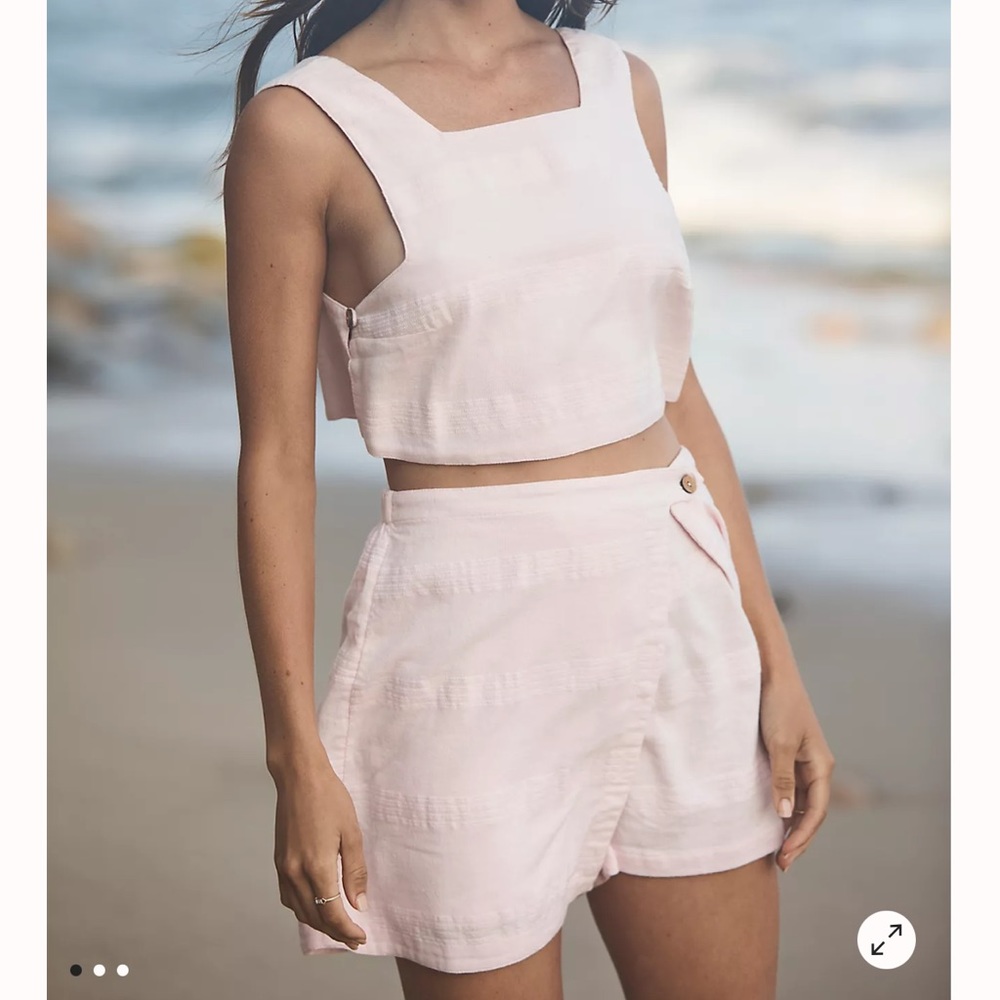 Free People SET Ain't Nothin' Like It Skort Set Blush Pink